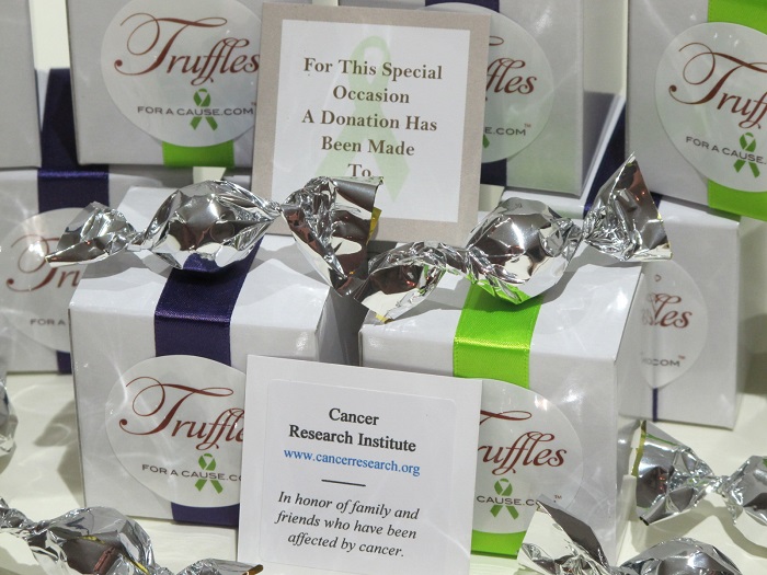 Front group photo of Lynn's Mini Favors - chocolate wedding favors for the Cancer Research Institute.