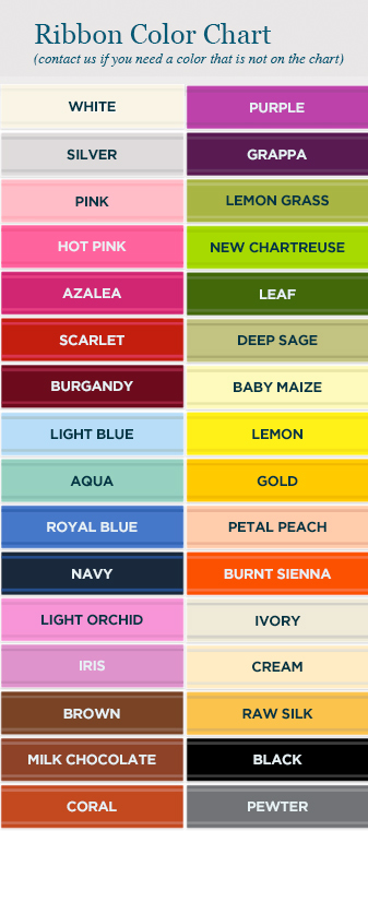 Ribbon Color Chart