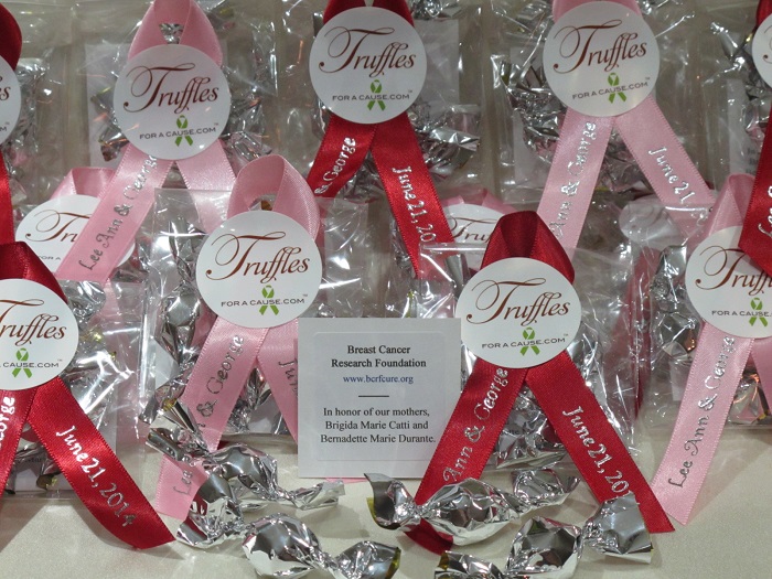 Wedding donation to the Breast Cancer Research Foundation - Mini favors for Lee Ann & George - chocolate wedding ideas.